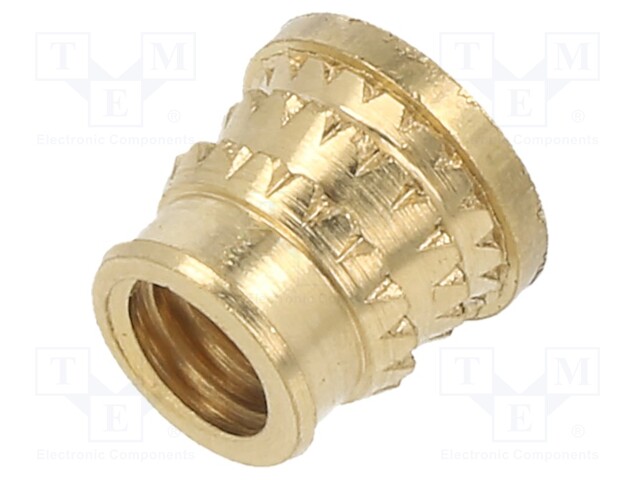 Threaded insert; brass; M5; L: 6.6mm; Features: for plastic