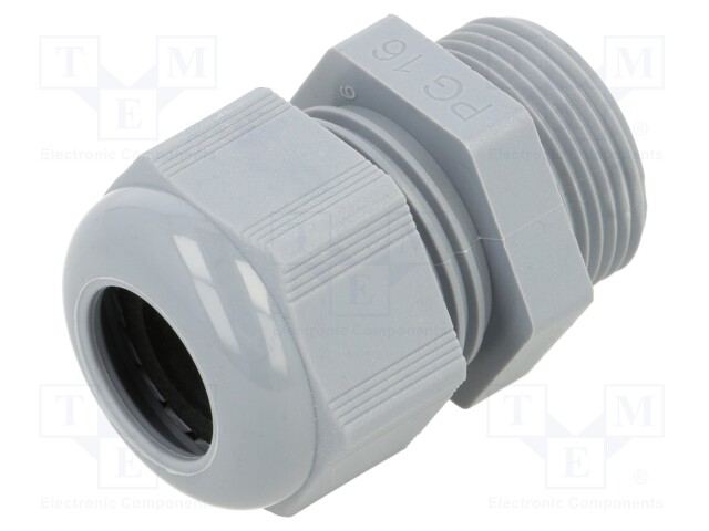 Cable gland; without nut; PG16; IP68; Mat: polyamide; grey