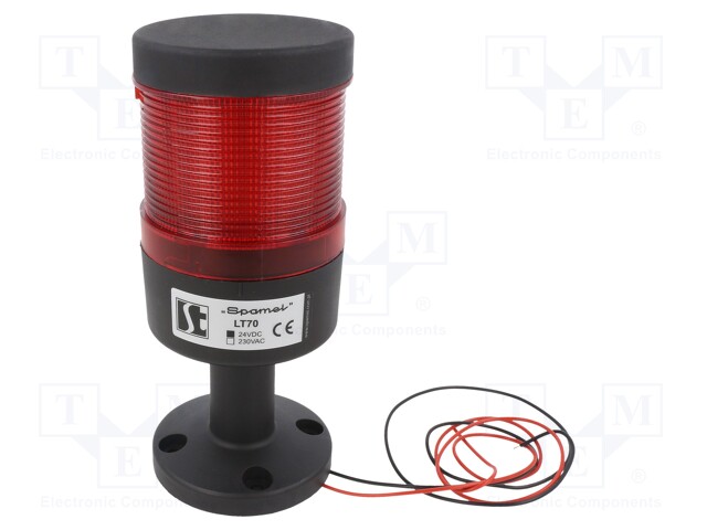 Signaller: signalling column; LED; red; Usup: 24VDC; IP65; -30÷60°C