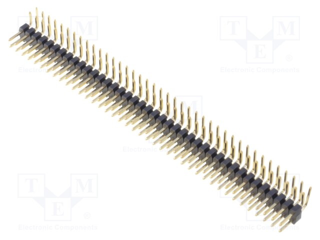 Pin header; pin strips; male; PIN: 80; angled 90°; 2mm; THT; 2x40