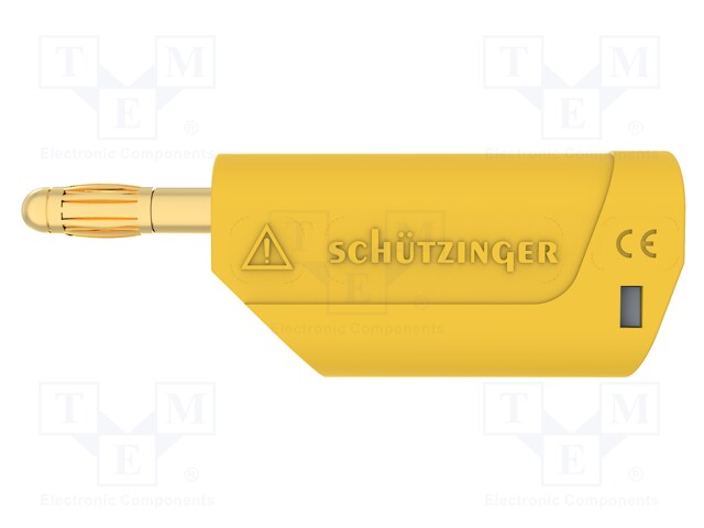 Plug; 4mm banana; 32A; 30VAC; 60VDC; yellow; Max.wire diam: 4mm