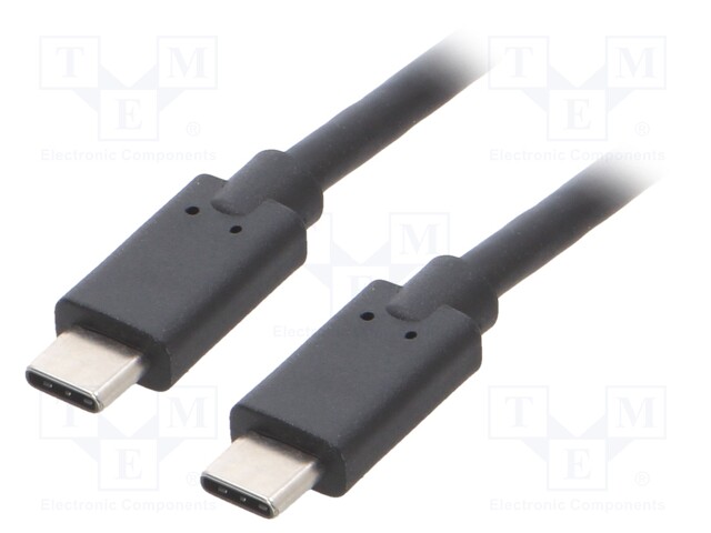 Cable; USB 3.1; USB C plug,both sides; 3m; Colour: black