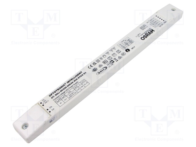 Power supply: switched-mode; LED; 80W; 24VDC; 220÷240VAC; IP20