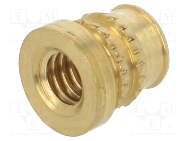 Threaded insert; brass; M4; BN: 37901; L: 5.6mm; MULTISERT®