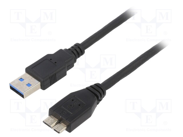 Cable; USB 3.0; USB A plug,USB B micro plug; nickel plated; 1.8m