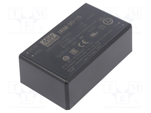 Power supply: switched-mode; modular; 85W; 15VDC; 87x52x29.5mm