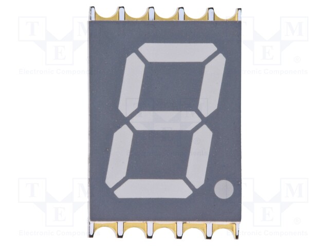 Display: LED; 7-segment; 10mm; 0.39"; No.char: 1; blue; 40mcd; anode