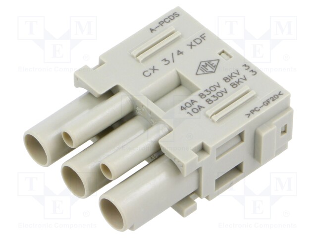 Heavy Duty Connector, MIXO Series, Insert, 3+4 Contacts, Receptacle