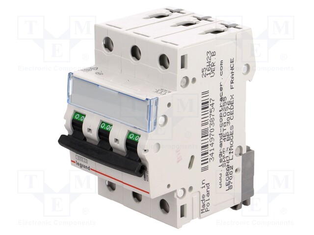 Circuit breaker; 400VAC; Inom: 16A; Poles: 3; DIN; Charact: B; 6kA