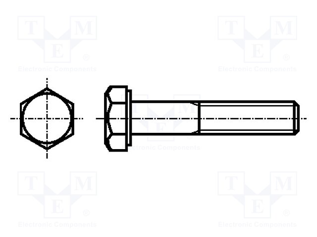 Screw; M12x75; DIN: 931; Head: hexagonal; none; A2 stainless steel