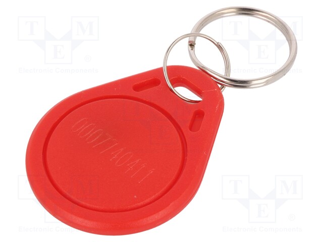 RFID pendant; red; 100÷150kHz; Mat: plastic; 64bit; 4g