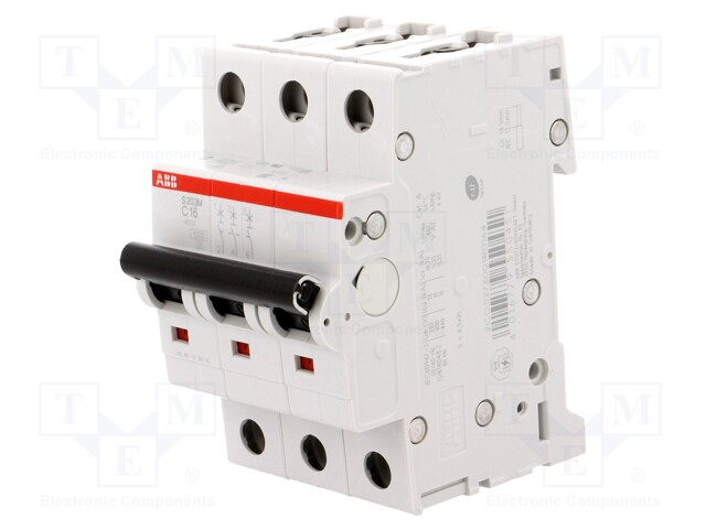 Circuit breaker; 400VAC; Inom: 16A; Poles: 3; DIN; Charact: C; 10kA