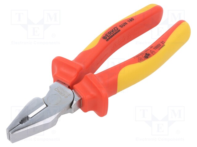 Pliers; insulated,universal; ergonomic two-component handles