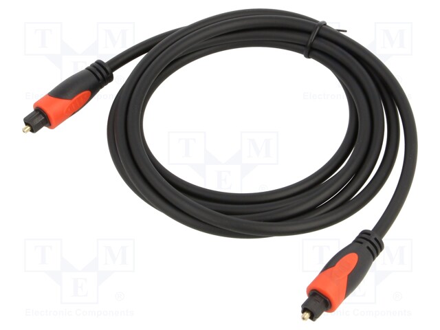 Cable; Toslink plug,both sides; 1.8m; black