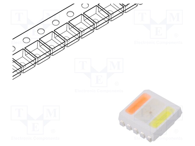 LED; SMD; 5050,PLCC10; RGBW; 5.4x5x1.65mm; 114÷123°; 20mA