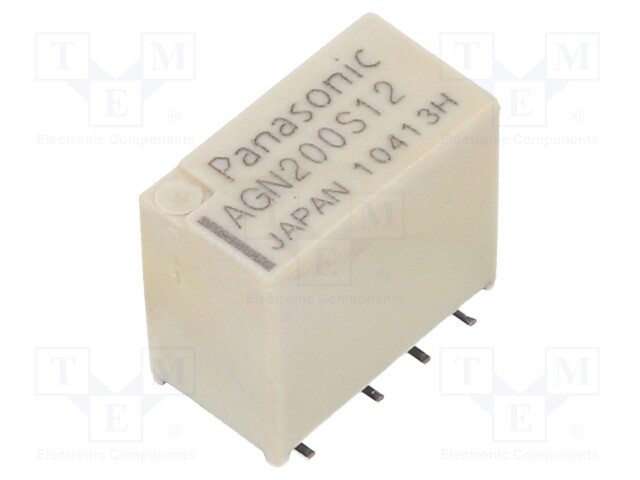 Relay: electromagnetic; DPDT; Ucoil: 12VDC; 0.3A/125VAC; 1A/30VDC