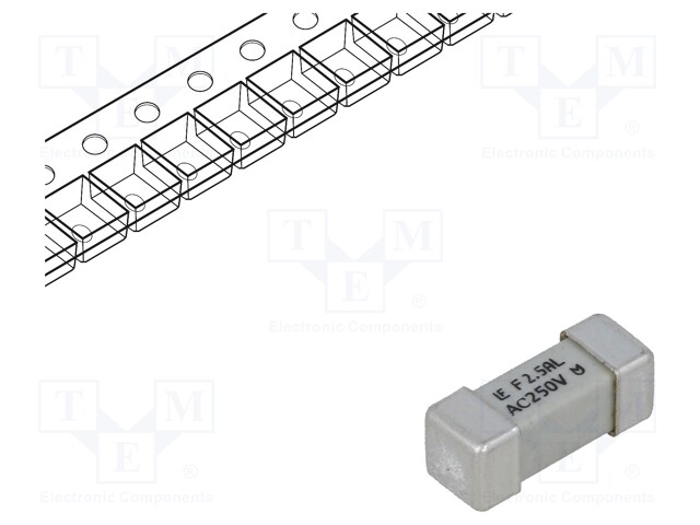 Fuse: fuse; quick blow; 2.5A; 250VAC; SMD; ceramic; 464