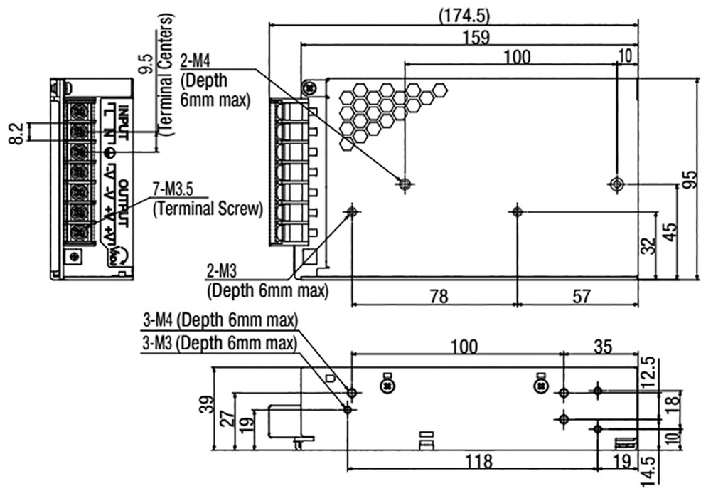 Power supply: switched-mode; 150W; Uin: 100÷240V; 6.5A; OUT: 1; 510g