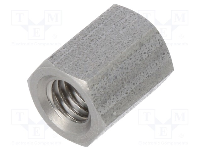 Screwed spacer sleeve; Int.thread: M5; 10mm; hexagonal