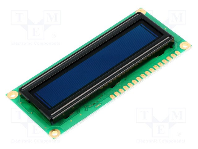 Display: OLED; alphanumeric; 16x2; Window dimensions: 66x16mm