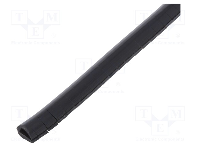 Hole and edge shield; PVC; L: 10m; black; H: 9mm; W: 5mm; -30÷70°C