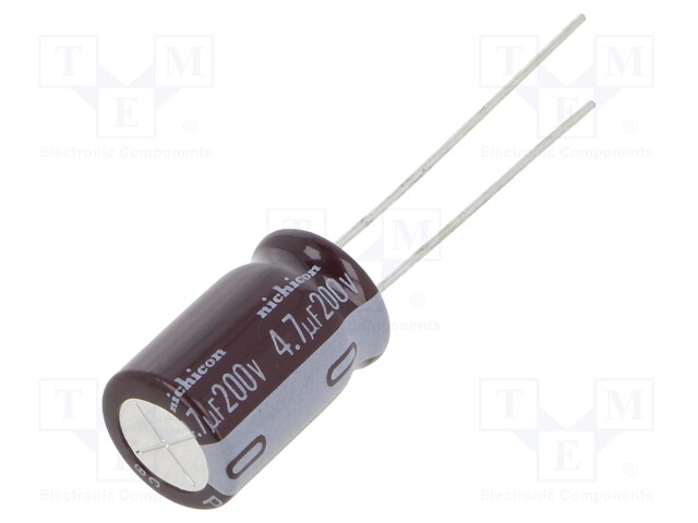 Capacitor: electrolytic; low impedance; THT; 4.7uF; 200VDC; ±20%