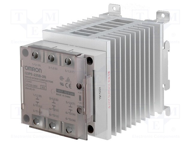 Relay: solid state; Ucntrl: 12÷24VDC; 25A; 100÷240VAC; 3-phase