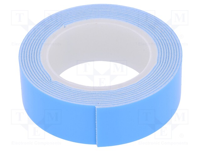 Tape: fixing; W: 19mm; L: 1.5m; white; Application: fixing,bonding