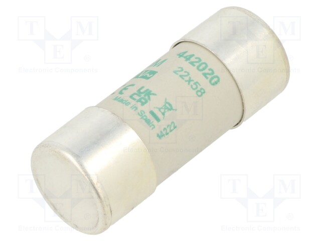 Fuse: fuse; aM; 20A; 690VAC; ceramic,cylindrical,industrial