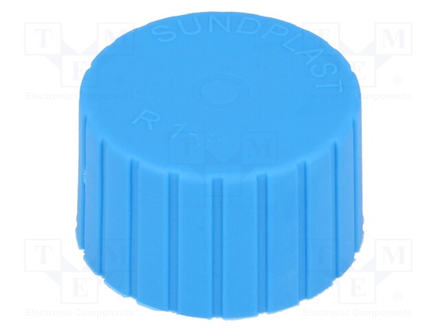 Cap; Body: blue; Øint: 15.6mm; H: 14mm; Mounting: push-in