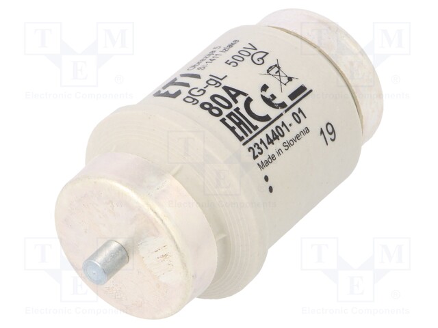 Fuse: fuse; gG; 80A; 500VAC; 500VDC; ceramic; DIV; D