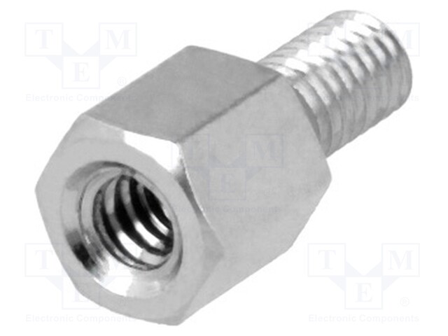 Screwed spacer sleeve; Int.thread: UNC4-40; 5mm; Ext.thread: M3