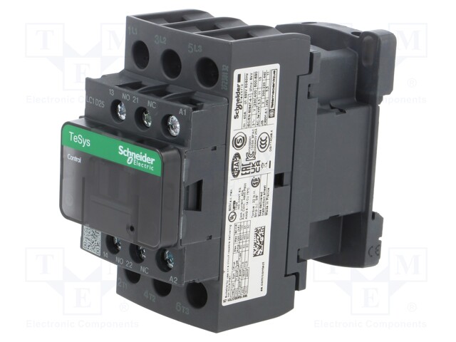 Contactor: 3-pole; NO x3; Auxiliary contacts: NO + NC; 220VDC; 25A