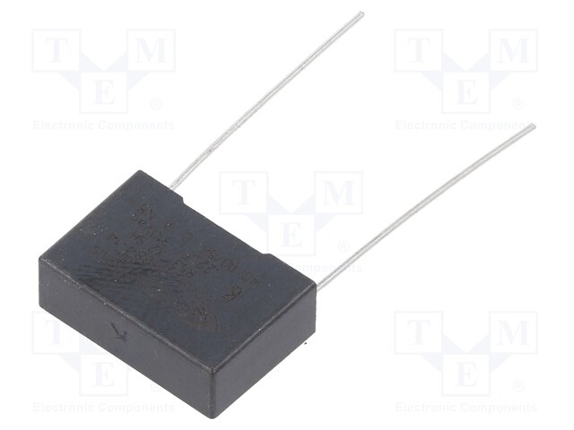 Capacitor: polypropylene; X2; 220nF; 15mm; ±10%; 18x12x6mm; 400V/μs