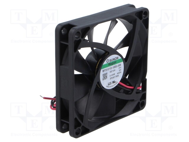 Fan: DC; axial; 12VDC; 70x70x15mm; Vapo