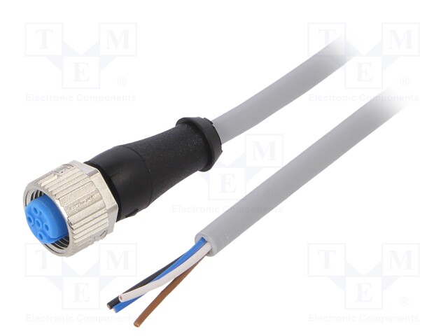 Connection lead; M12; PIN: 4; straight; 10m; plug; 250VAC; 4A; IP67