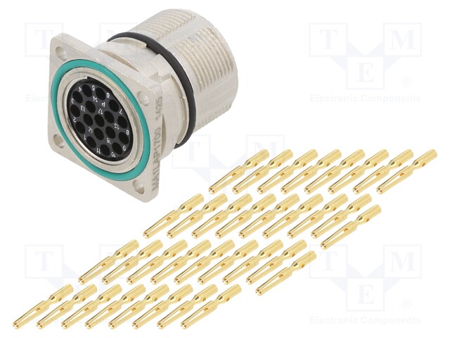 Connector: M23; socket; PIN: 17; female; crimped; straight; 9A; IP67