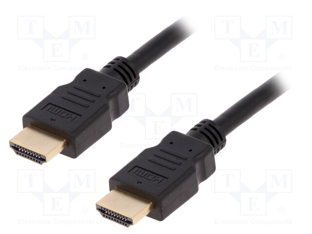 Cable; HDCP 2.2,HDMI 2.0; HDMI plug,both sides; 7.5m; black