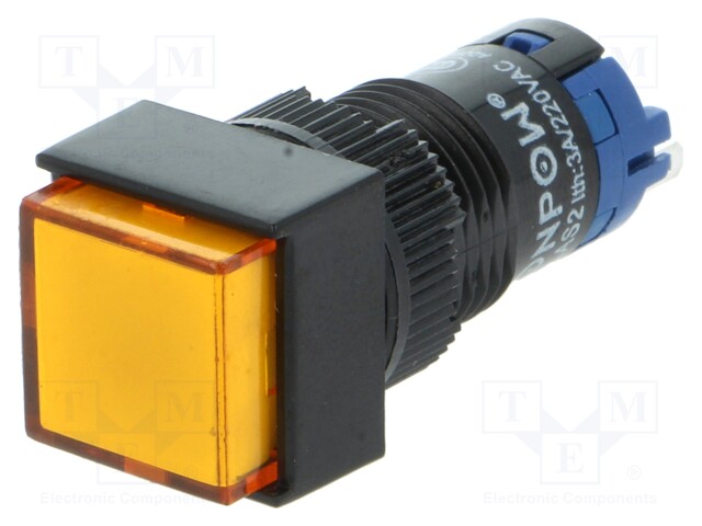 Switch: push-button; Pos: 2; SPDT; 0.5A/250VAC; 1A/24VDC; orange