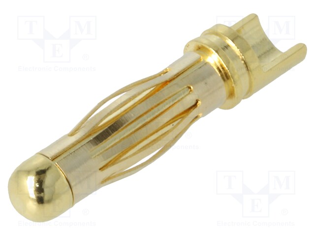 Plug; 4mm banana; 32A; Contacts: brass gold plated; 0.65mΩ; 12AWG