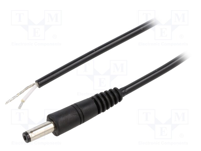 Cable; wires,DC 4,8/1,7 plug; straight; 0.5mm2; black; 1.5m