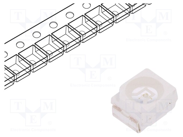 LED; SMD; 3528,PLCC2; blue; 350÷500mcd; 3.5x2.8x1.9mm; 120°; 20mA