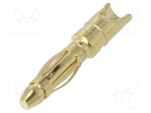 Plug; 2mm banana; 15A; Contacts: brass gold plated; 18AWG; 0.8mΩ