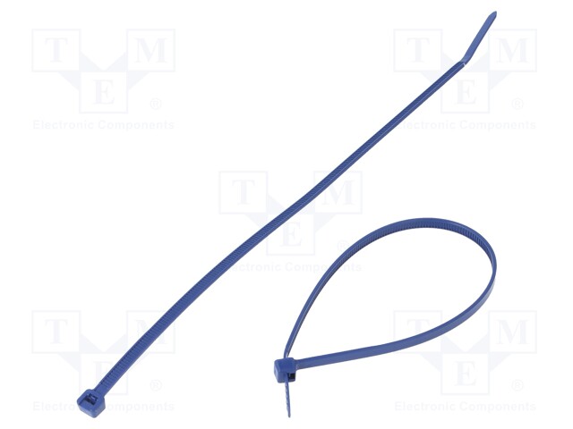 Cable tie; with metal; L: 203mm; W: 3.4mm; polypropylene; 80N; blue