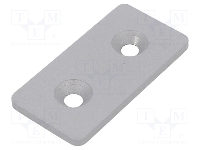 Flat bar; for profiles; W: 40mm; L: 80mm; steel; Colour: silver