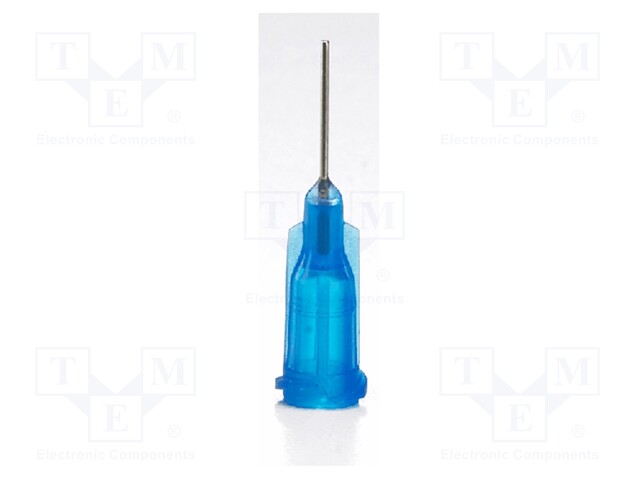 Dispensing Tip, Needle, Stainless Steel, TE Series, Blue, 0.25 ", 50 Pack