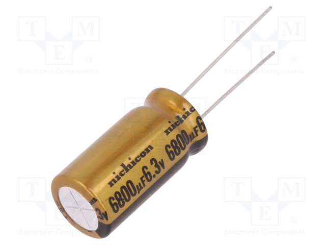 Capacitor: electrolytic; THT; 6800uF; 6.3VDC; Ø12.5x25mm; ±20%