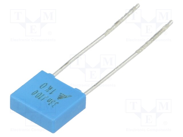 Capacitor: polyester; 33nF; 63VAC; 100VDC; Pitch: 5mm; ±5%