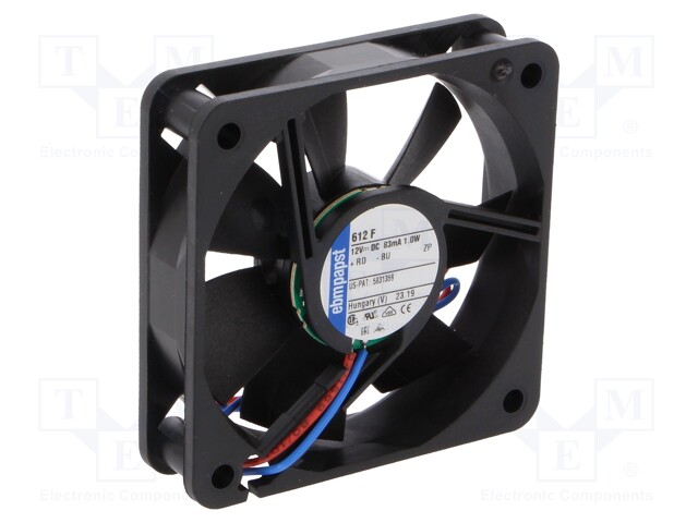 Fan: DC; axial; 60x60x15mm; 29m3/h; 27dBA; slide bearing; 3900rpm