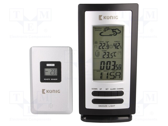 Weather station; LCD; 0÷50°C; Unit: °C,°F